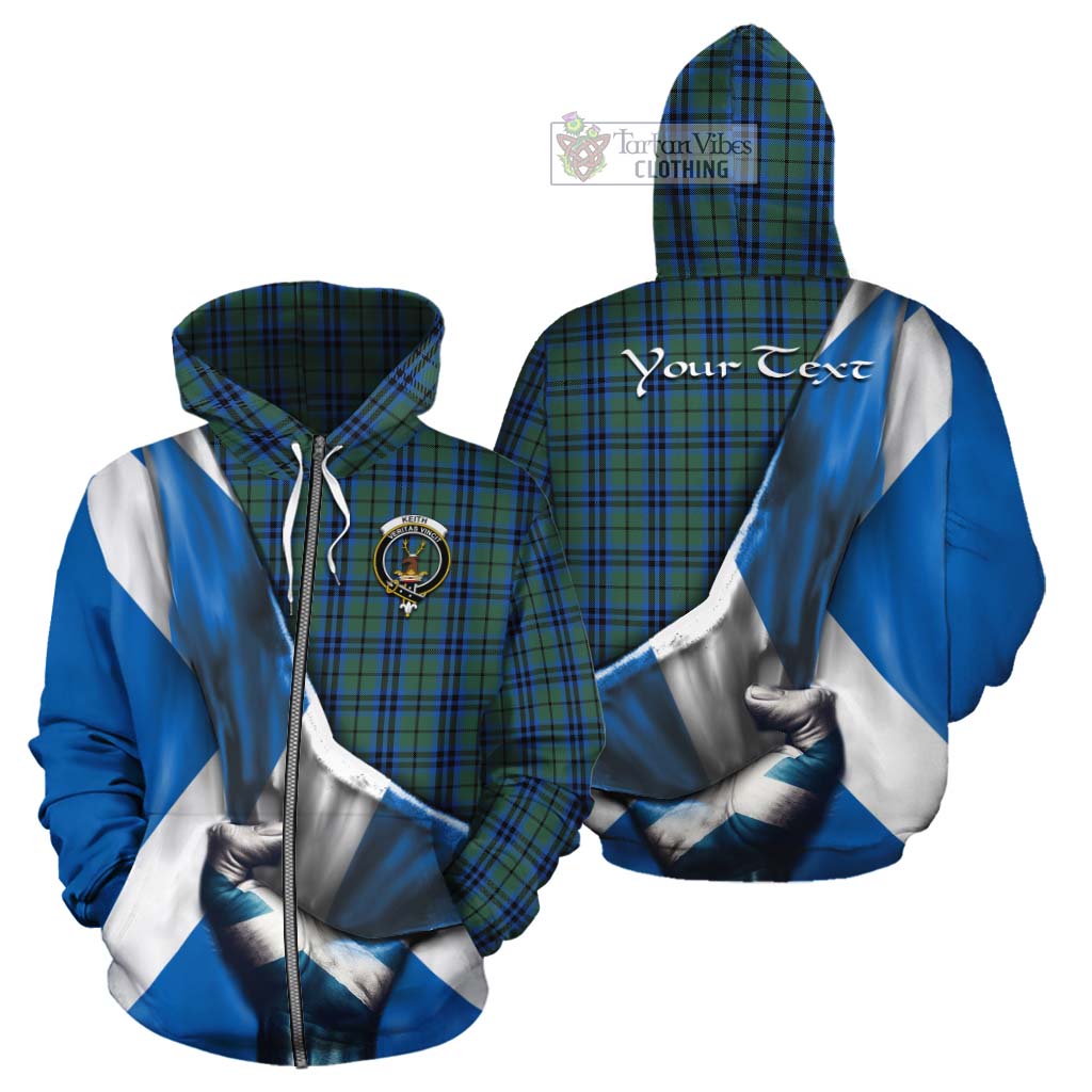 Tartan Vibes Clothing Keith Tartan Cotton Hoodie with Family Crest Scotland Patriotic Style