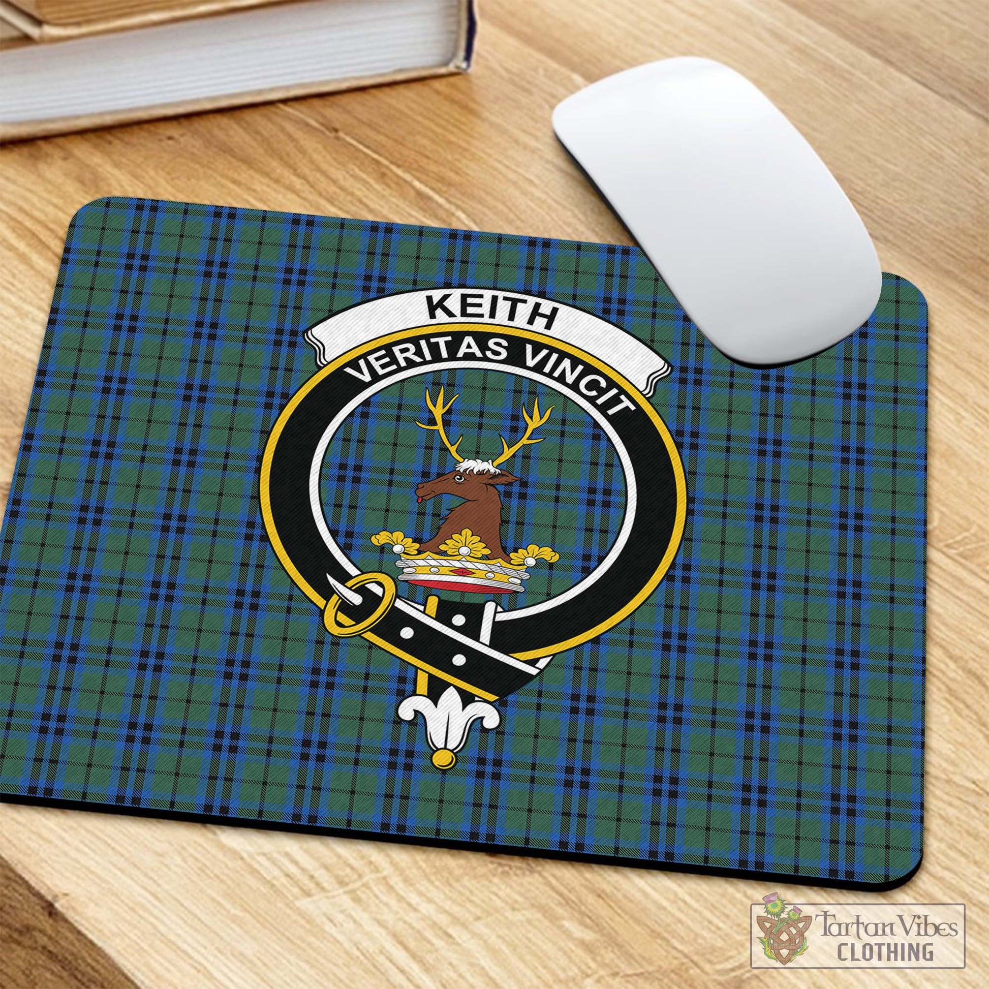 Tartan Vibes Clothing Keith Tartan Mouse Pad with Family Crest