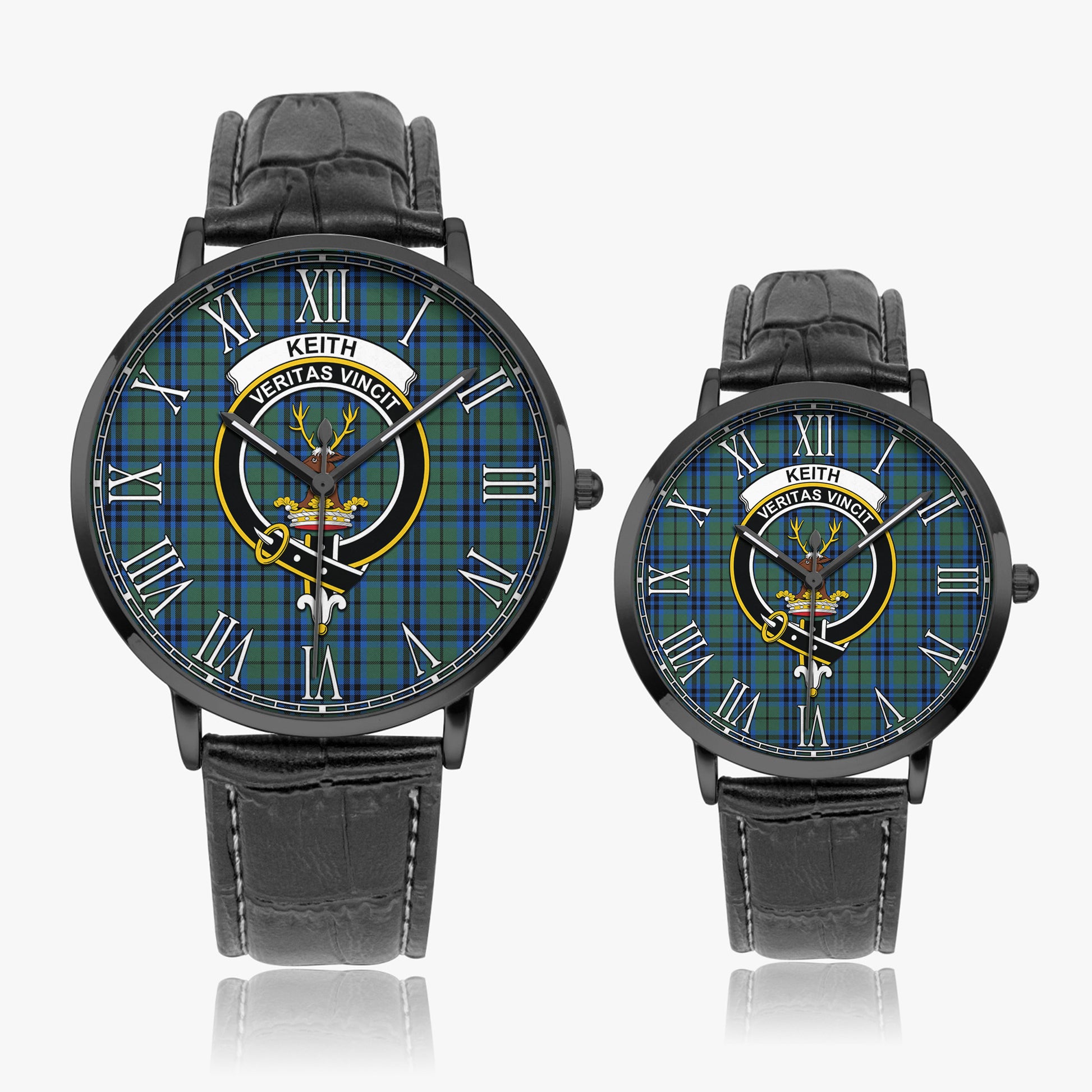 Keith Tartan Family Crest Leather Strap Quartz Watch - Tartanvibesclothing
