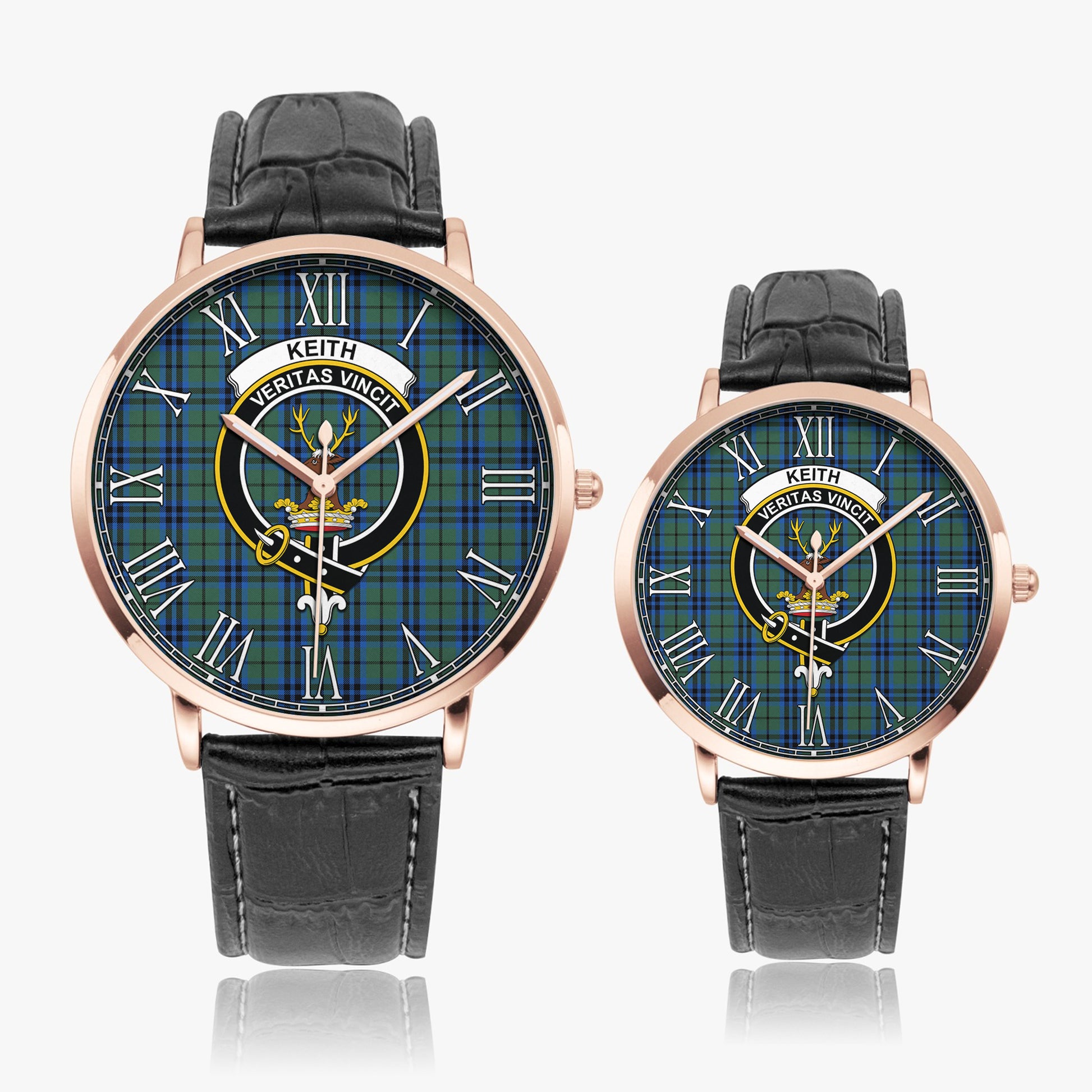 Keith Tartan Family Crest Leather Strap Quartz Watch - Tartanvibesclothing
