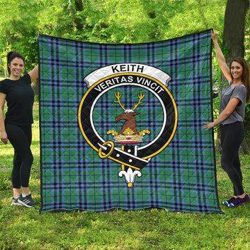 Keith Ancient Tartan Quilt with Family Crest