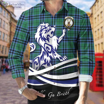 Keith Ancient Tartan Long Sleeve Button Up Shirt with Alba Gu Brath Regal Lion Emblem