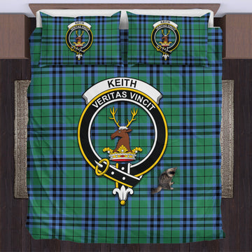 Keith Ancient Tartan Bedding Set with Family Crest