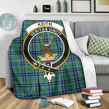 Keith Ancient Tartan Blanket with Family Crest