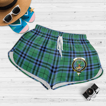 Keith Ancient Tartan Womens Shorts with Family Crest