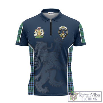 Keith Ancient Tartan Zipper Polo Shirt with Family Crest and Lion Rampant Vibes Sport Style