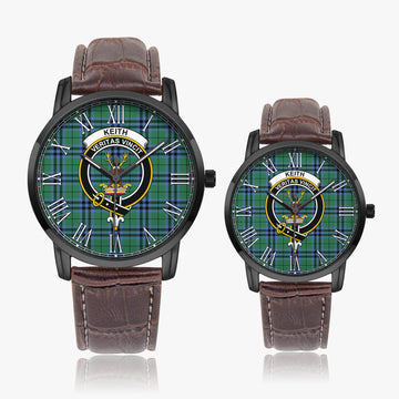 Keith Ancient Tartan Family Crest Leather Strap Quartz Watch