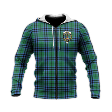 Keith Ancient Tartan Knitted Hoodie with Family Crest