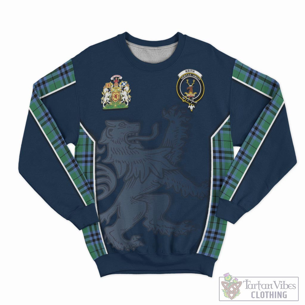 Tartan Vibes Clothing Keith Ancient Tartan Sweater with Family Crest and Lion Rampant Vibes Sport Style