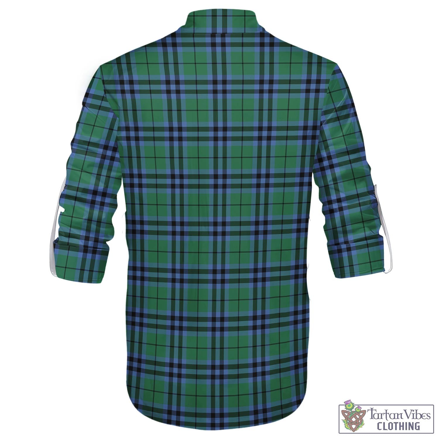 Tartan Vibes Clothing Keith Ancient Tartan Men's Scottish Traditional Jacobite Ghillie Kilt Shirt with Family Crest