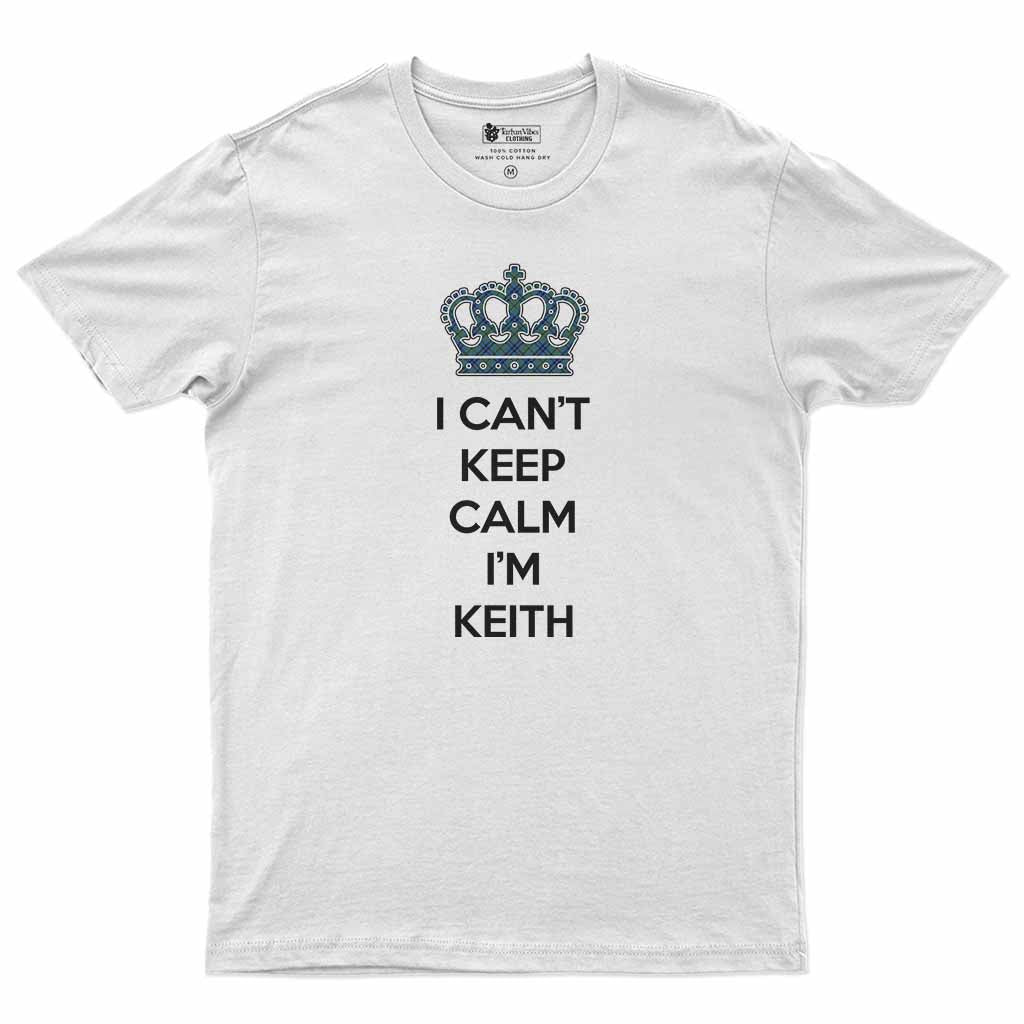 Keith Can't Keep Calm Men's T-Shirt White - Tartan Vibes Clothing