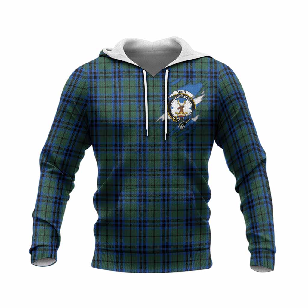 Keith Clan Crest In Me Tartan Knitted Hoodie Scotland Flag Style