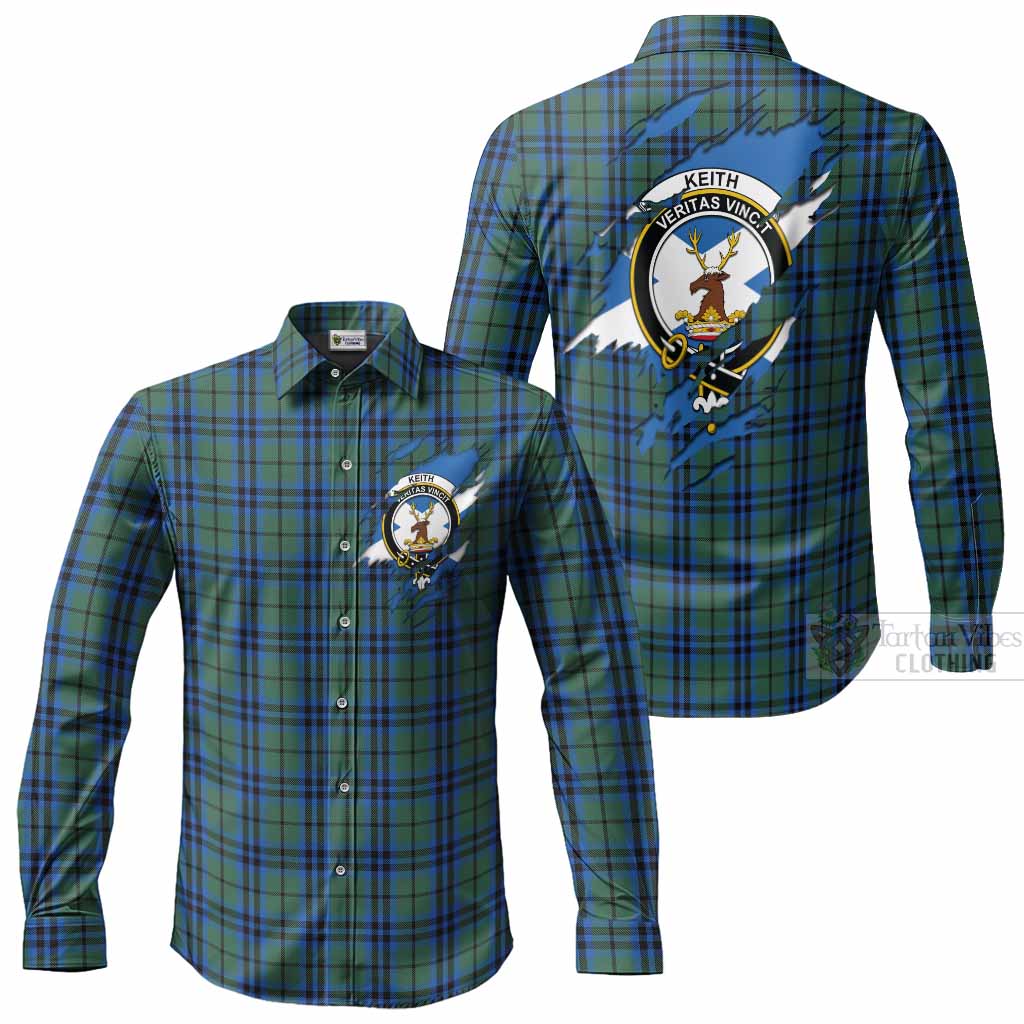 Keith Clan Crest In Me Tartan Long Sleeve Button Shirts Scotland Flag Style