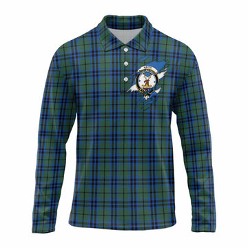Keith Clan Crest In Me Tartan Long Sleeve Polo Shirt Scotland Flag Style