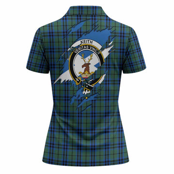 Keith Clan Crest In Me Tartan Women Polo Shirt Scotland Flag Style