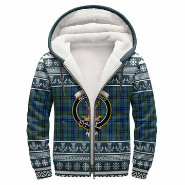 Keith Clan Tartan Christmas Fleece Hoodie with Family Crest