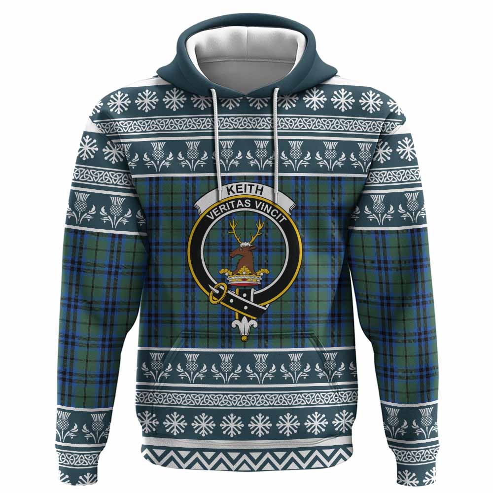 Keith Clan Tartan Christmas Hoodie with Family Crest - Tartan Vibes Clothing