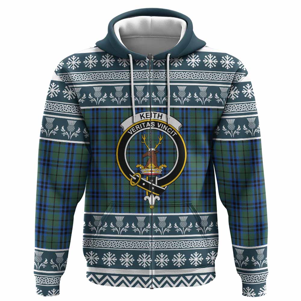 Keith Clan Tartan Christmas Hoodie with Family Crest - Tartan Vibes Clothing