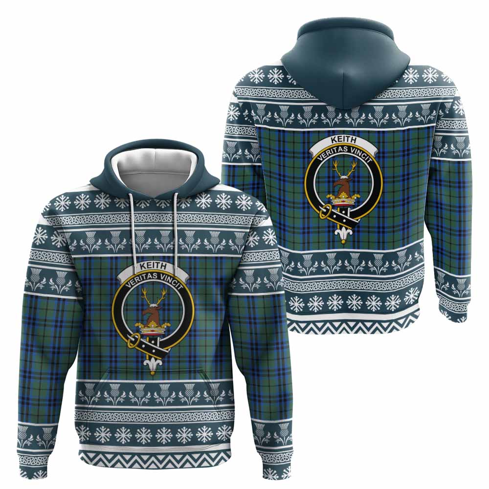 Keith Clan Tartan Christmas Hoodie with Family Crest - Tartan Vibes Clothing