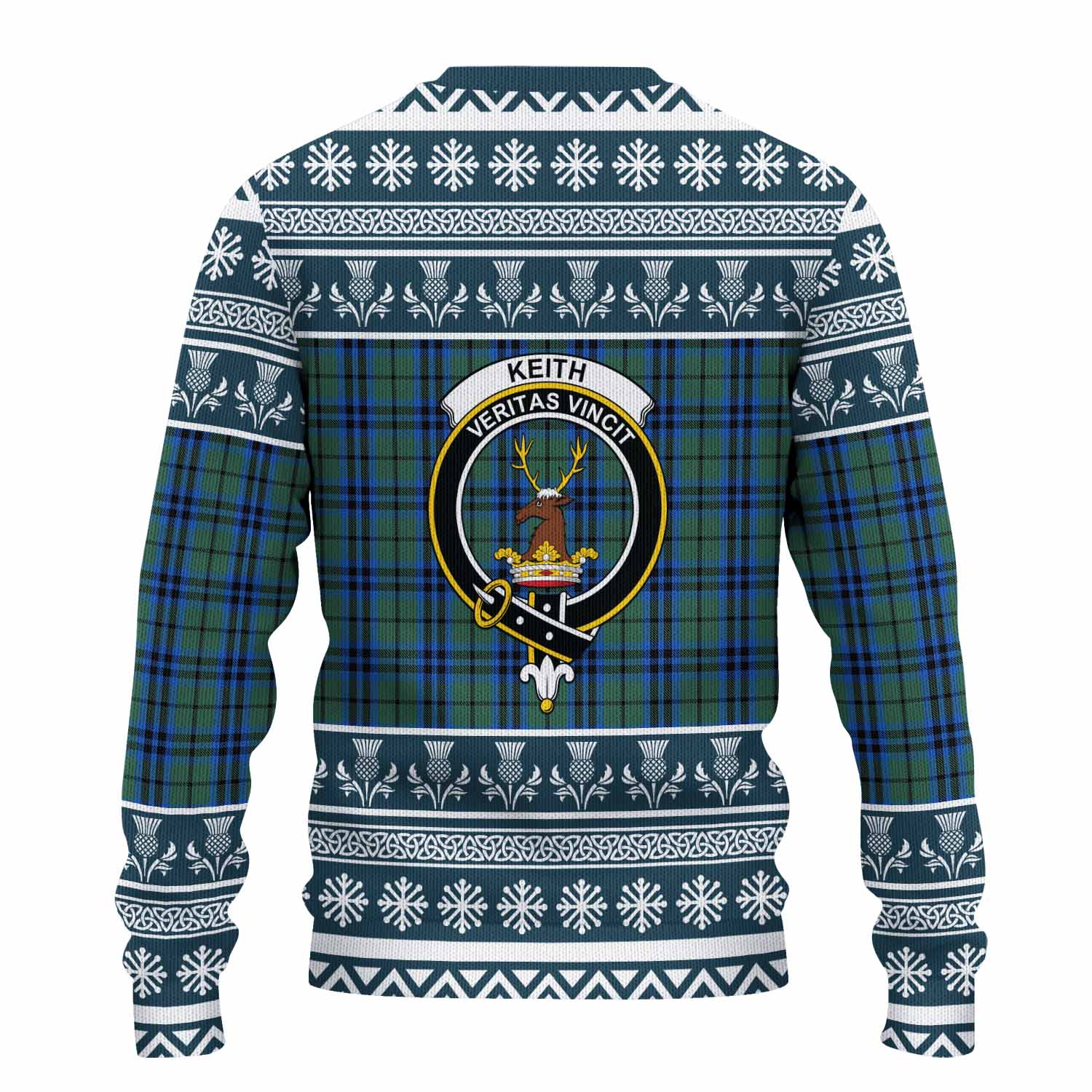 Keith Clan Tartan Christmas Ugly Sweater with Family Crest - Tartan Vibes Clothing