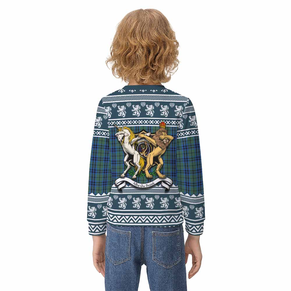 Keith Clan Tartan Crest Christmas Kid Ugly Sweatshirt Coat of Arms Funny Style - Tartan Vibes Clothing