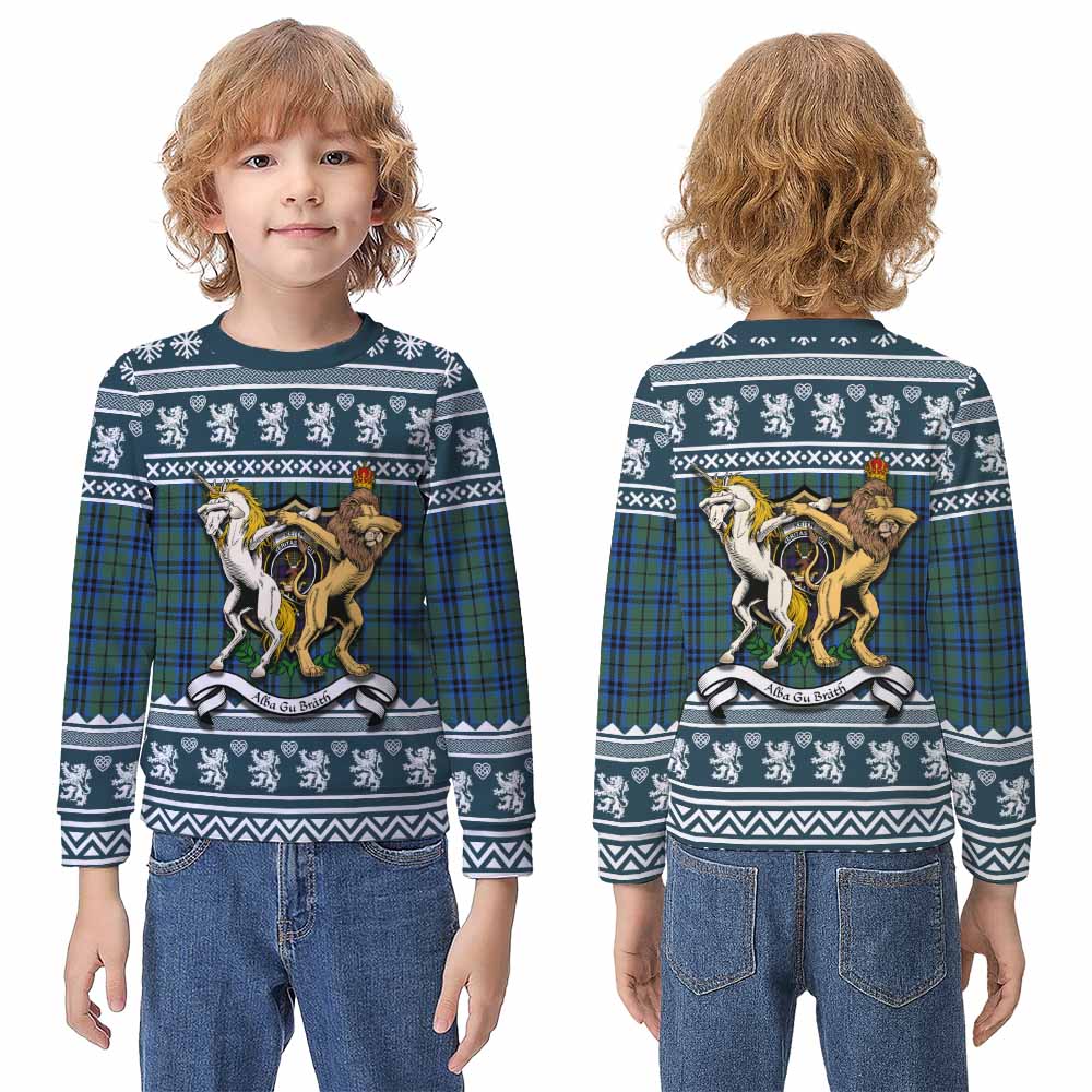 Keith Clan Tartan Crest Christmas Kid Ugly Sweatshirt Coat of Arms Funny Style - Tartan Vibes Clothing