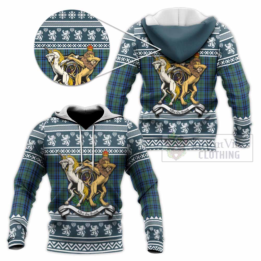 Keith Clan Tartan Crest Christmas Knitted Hoodie Coat of Arms Funny Style - Tartan Vibes Clothing