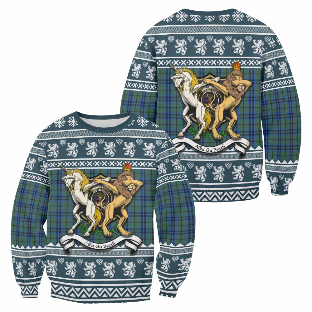 Keith Clan Tartan Crest Christmas Sweatshirt Coat of Arms Funny Style - Tartan Vibes Clothing