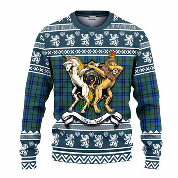 Keith Clan Tartan Crest Christmas Ugly Sweater Coat of Arms Funny Style