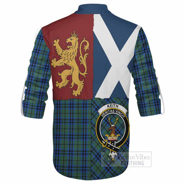 Keith Crest Tartan Ghillie Shirt with Lion Rampant Saltire Style