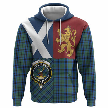 Keith Crest Tartan Hoodie with Lion Rampant Saltire Style
