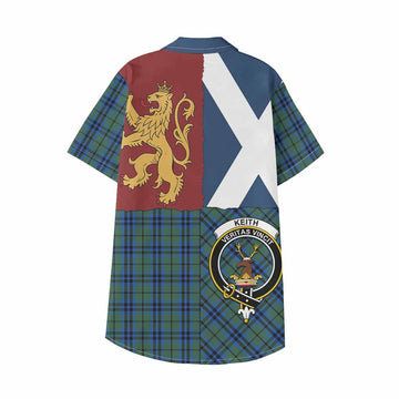 Keith Crest Tartan Kid Hawaiian Shirt with Lion Rampant Saltire Style
