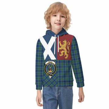 Keith Crest Tartan Kid Hoodie with Lion Rampant Saltire Style