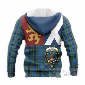 Keith Crest Tartan Knitted Hoodie with Lion Rampant Saltire Style