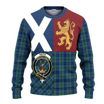 Keith Crest Tartan Knitted Sweater with Lion Rampant Saltire Style