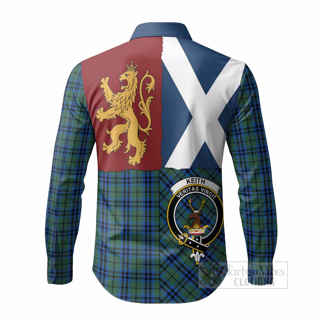 Keith Crest Tartan Long Sleeve Button Shirts with Lion Rampant Saltire Style