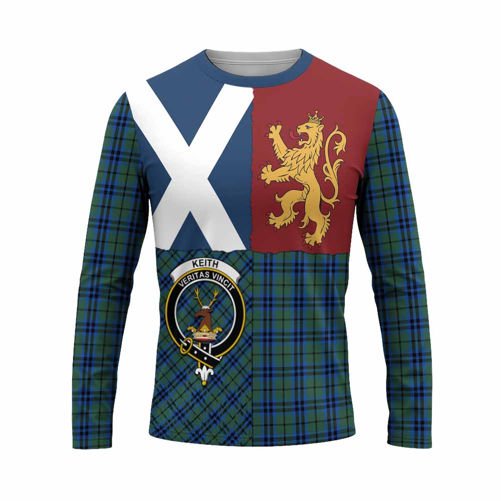 Keith Crest Tartan Long Sleeve T-Shirt with Lion Rampant Saltire Style