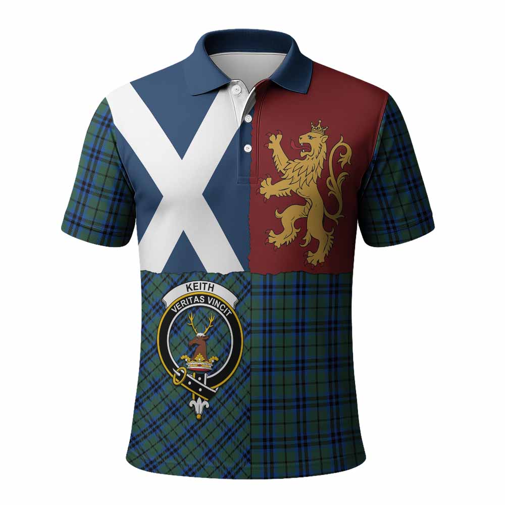 Keith Crest Tartan Polo Shirt with Lion Rampant Saltire Style