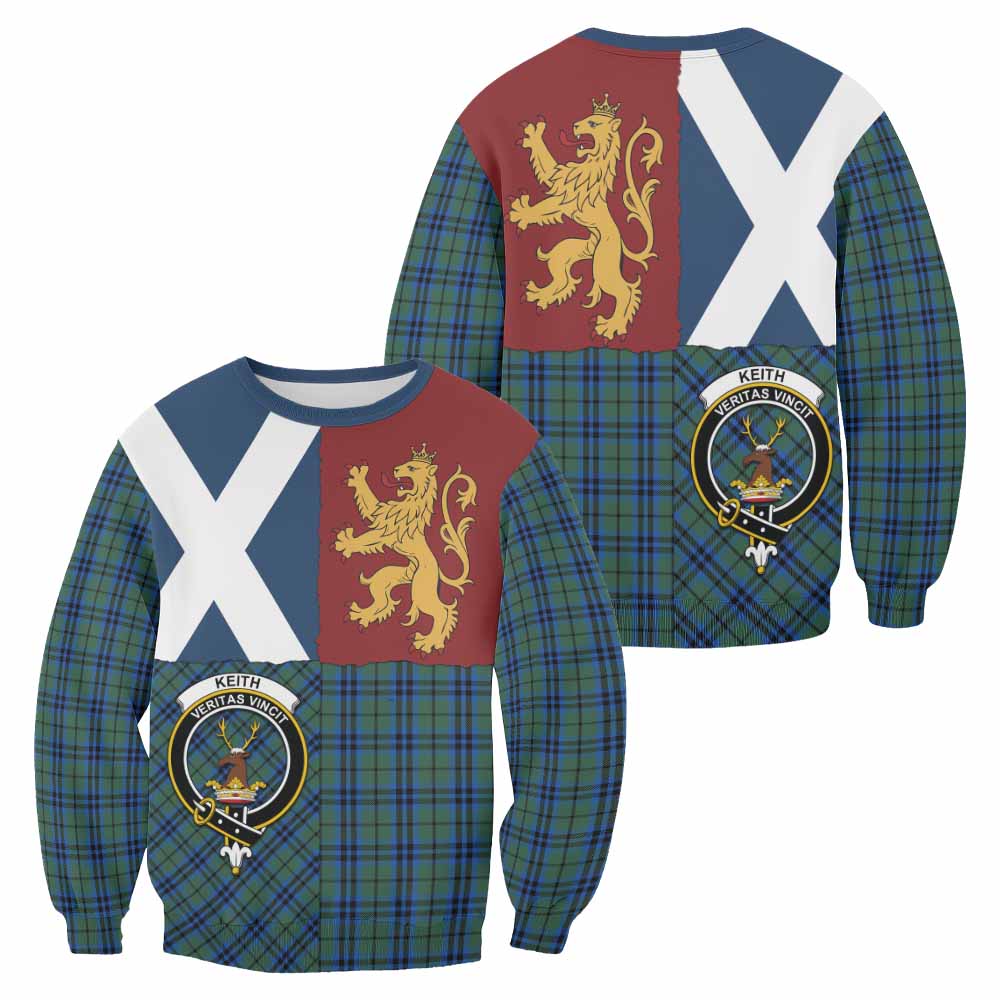 Keith Crest Tartan Sweatshirt with Lion Rampant Saltire Style