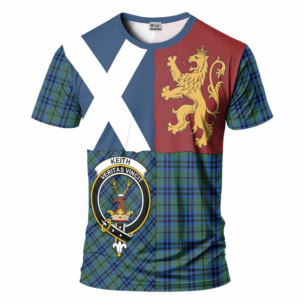 Keith Crest Tartan T-Shirt with Lion Rampant Saltire Style