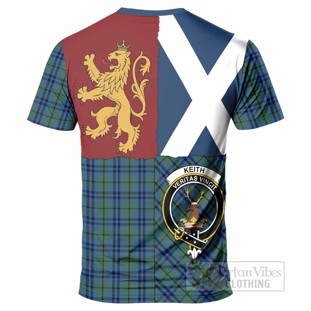 Keith Crest Tartan T-Shirt with Lion Rampant Saltire Style