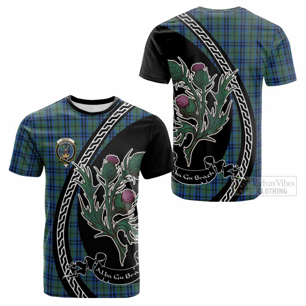Keith Family Crest Tartan Cotton T-shirt Alba Thistle Inspired - Tartan Vibes Clothing