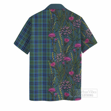 Keith Family Crest Tartan Hawaiian Shirt Scottish Thistle Flower Pattern Half Style