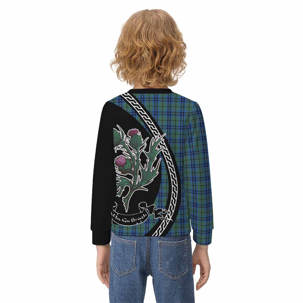 Keith Family Crest Tartan Kid Knitted Sweatshirt Alba Thistle Inspired - Tartan Vibes Clothing