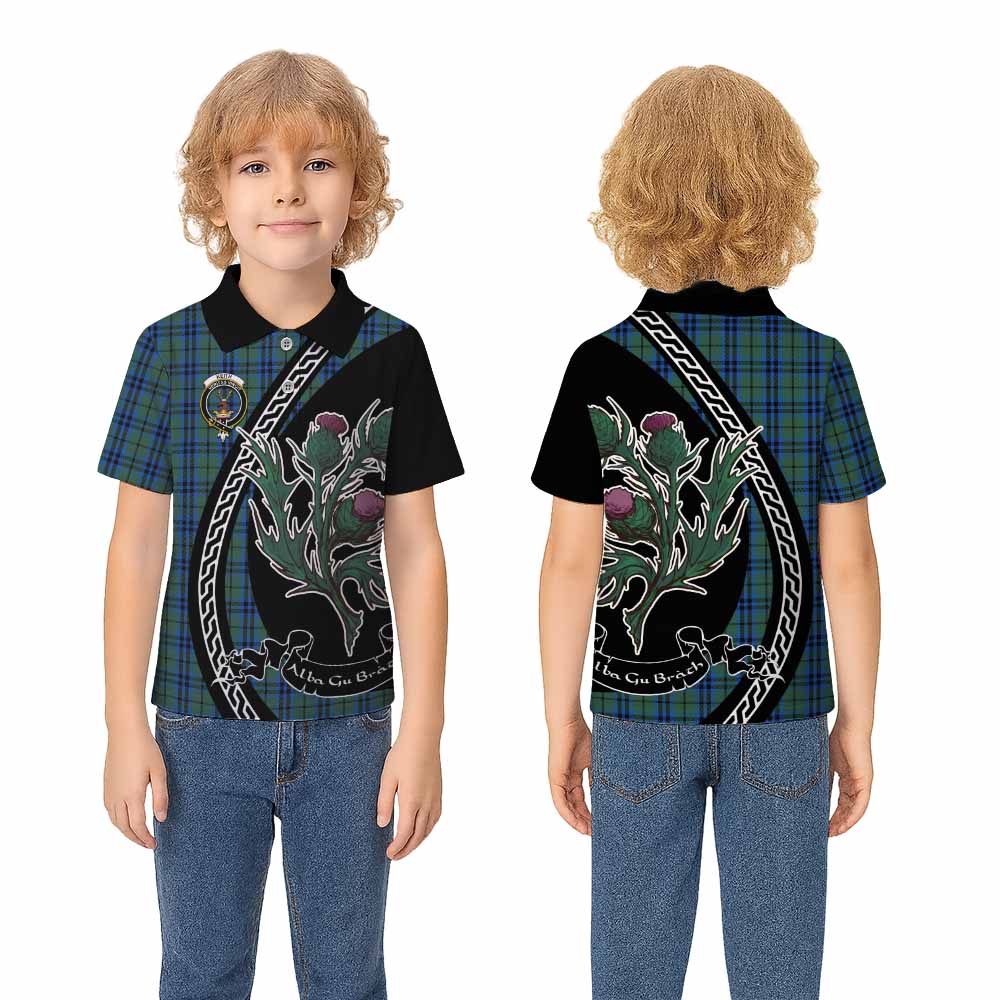 Keith Family Crest Tartan Kid Polo Shirt Alba Thistle Inspired - Tartan Vibes Clothing
