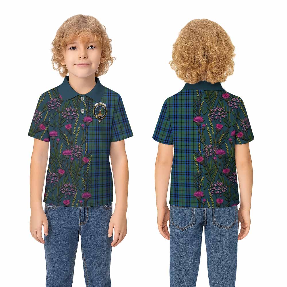 Keith Family Crest Tartan Kid Polo Shirt Scottish Thistle Flower Pattern Half Style - Tartan Vibes Clothing