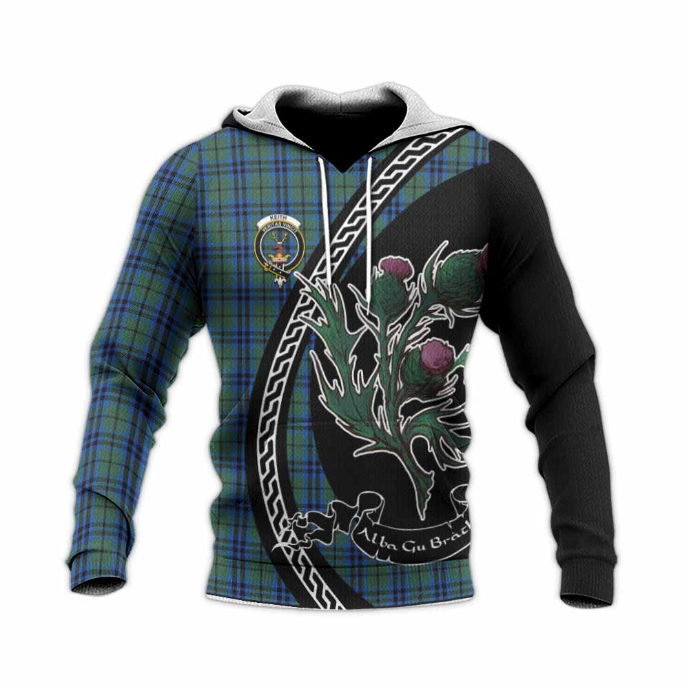 Keith Family Crest Tartan Knitted Hoodie Alba Thistle Inspired - Tartan Vibes Clothing
