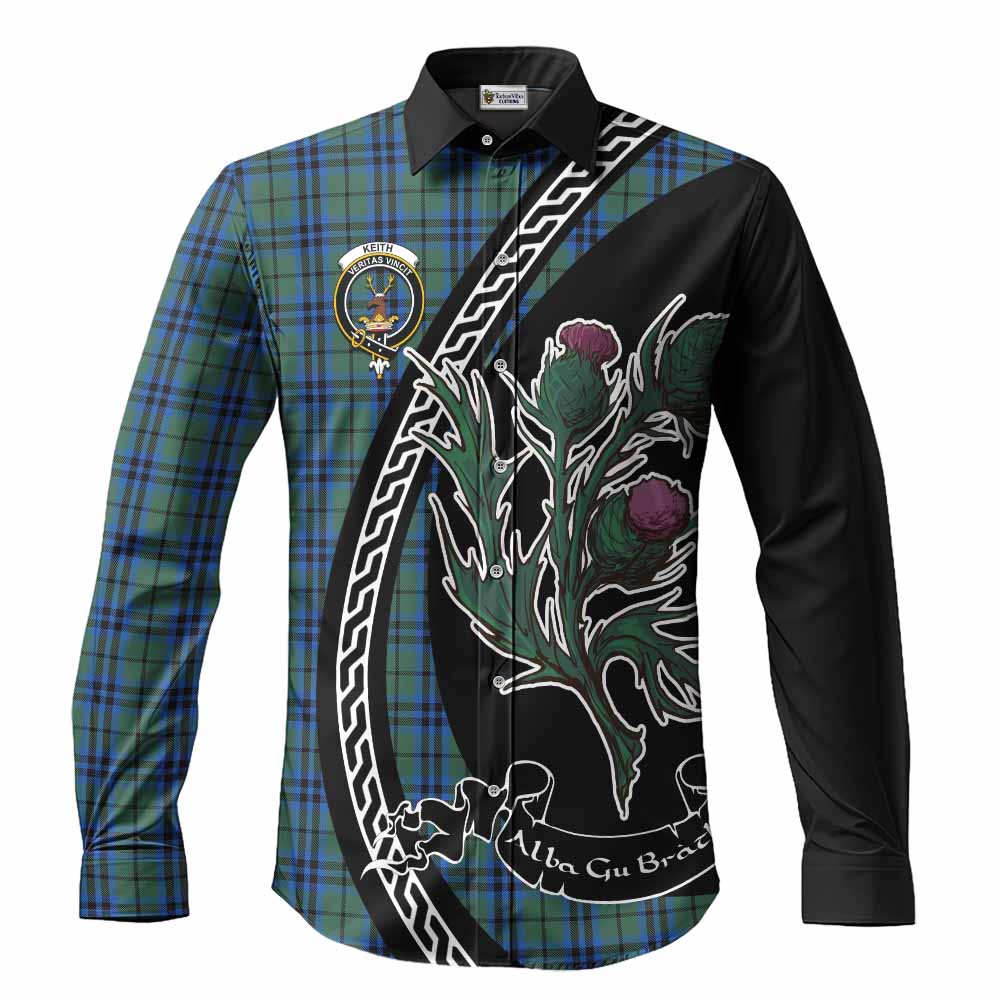 Keith Family Crest Tartan Long Sleeve Button Shirts Alba Thistle Inspired - Tartan Vibes Clothing