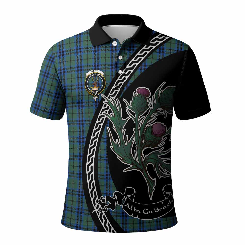 Keith Family Crest Tartan Polo Shirt Alba Thistle Inspired - Tartan Vibes Clothing