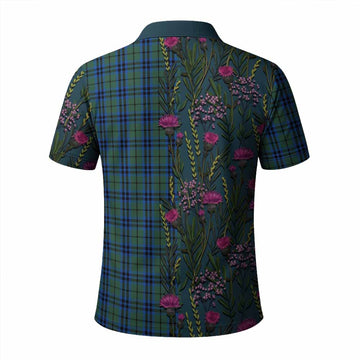 Keith Family Crest Tartan Polo Shirt Scottish Thistle Flower Pattern Half Style